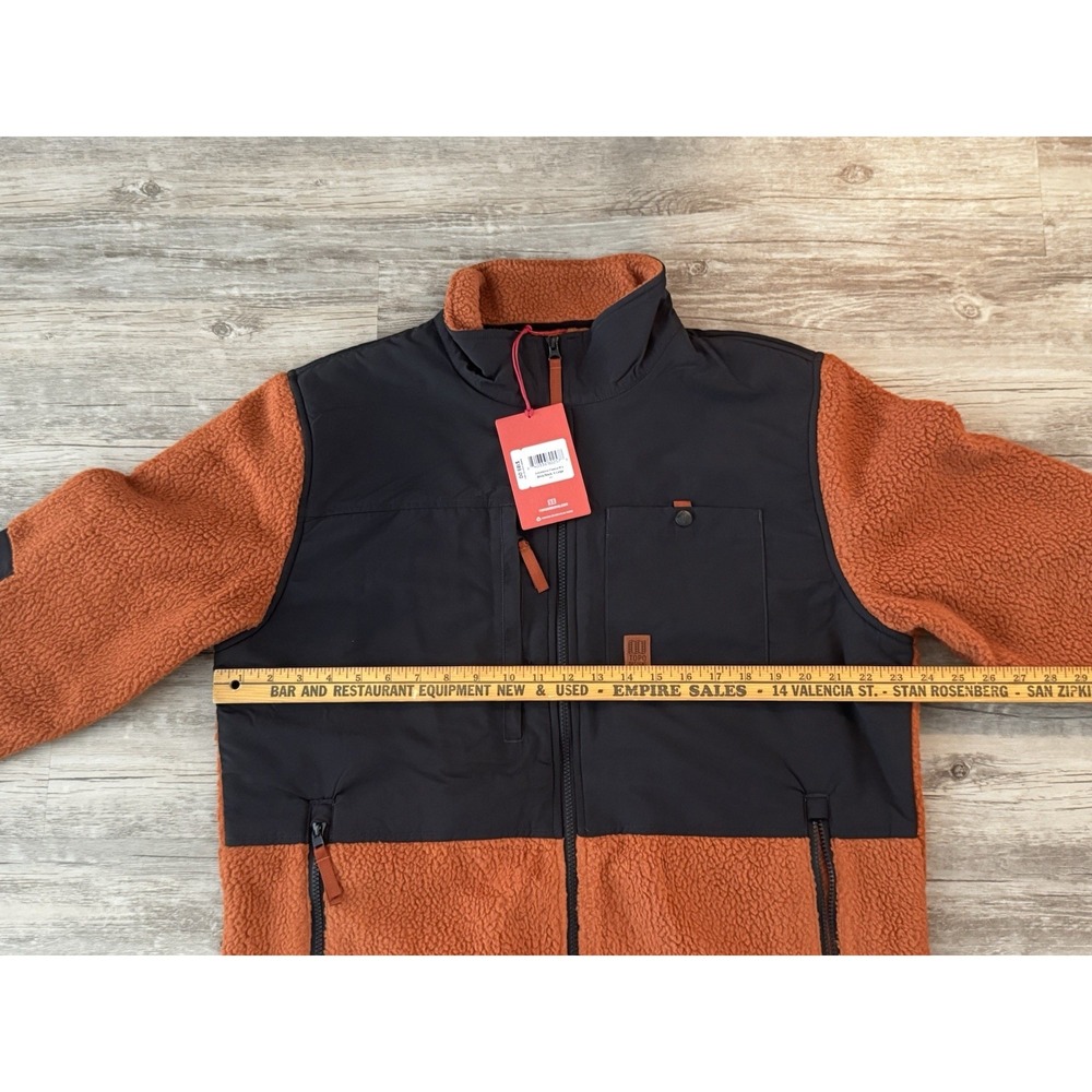 Topo Designs Jacket Mens XL Brick Black Subalpine Fleece Zip Pockets Sherpa - Picture 8 of 8
